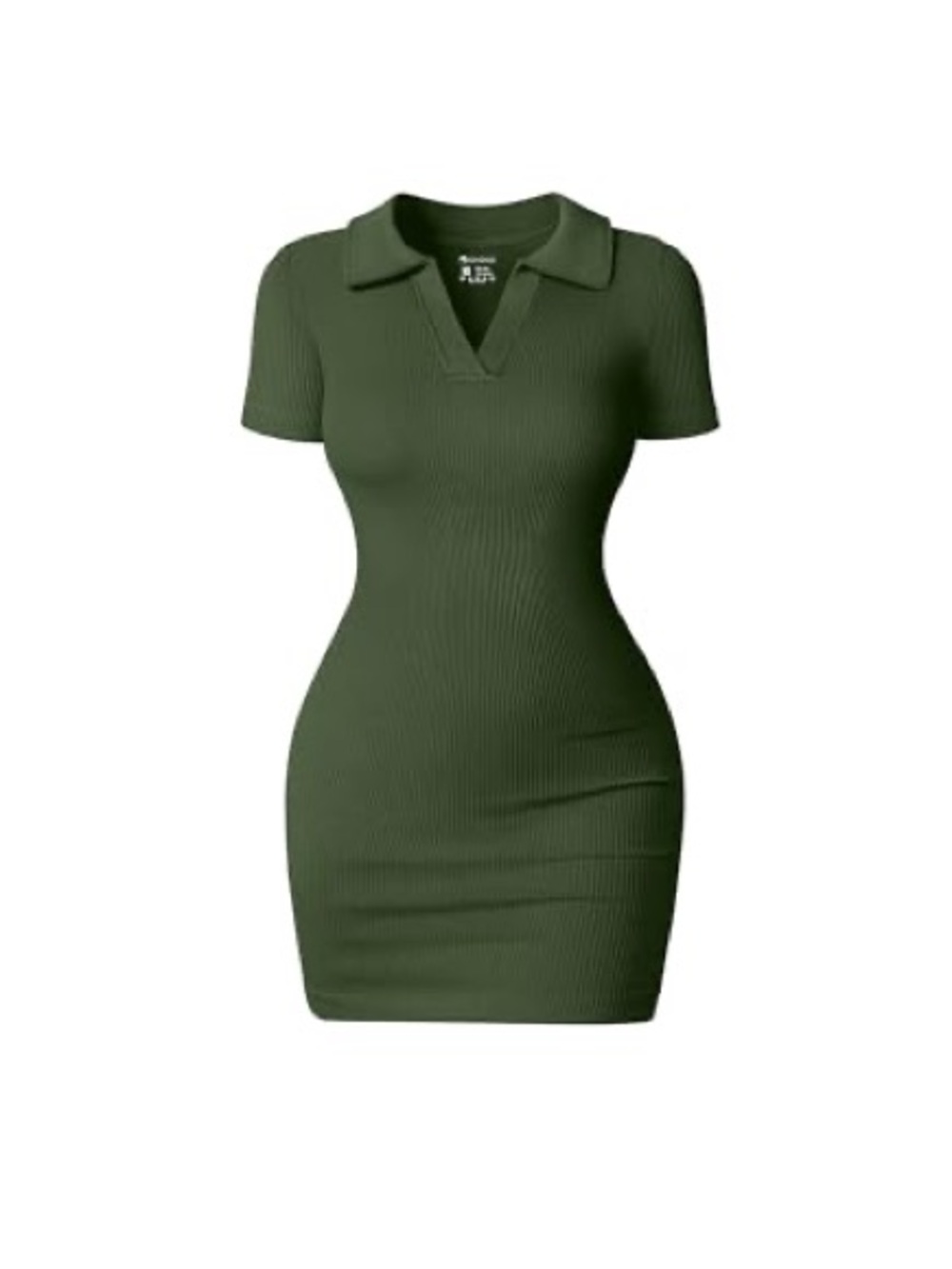 Mini Dresses Sexy Ribbed Short Sleeve Tummy Control Bodycon Mini Dress